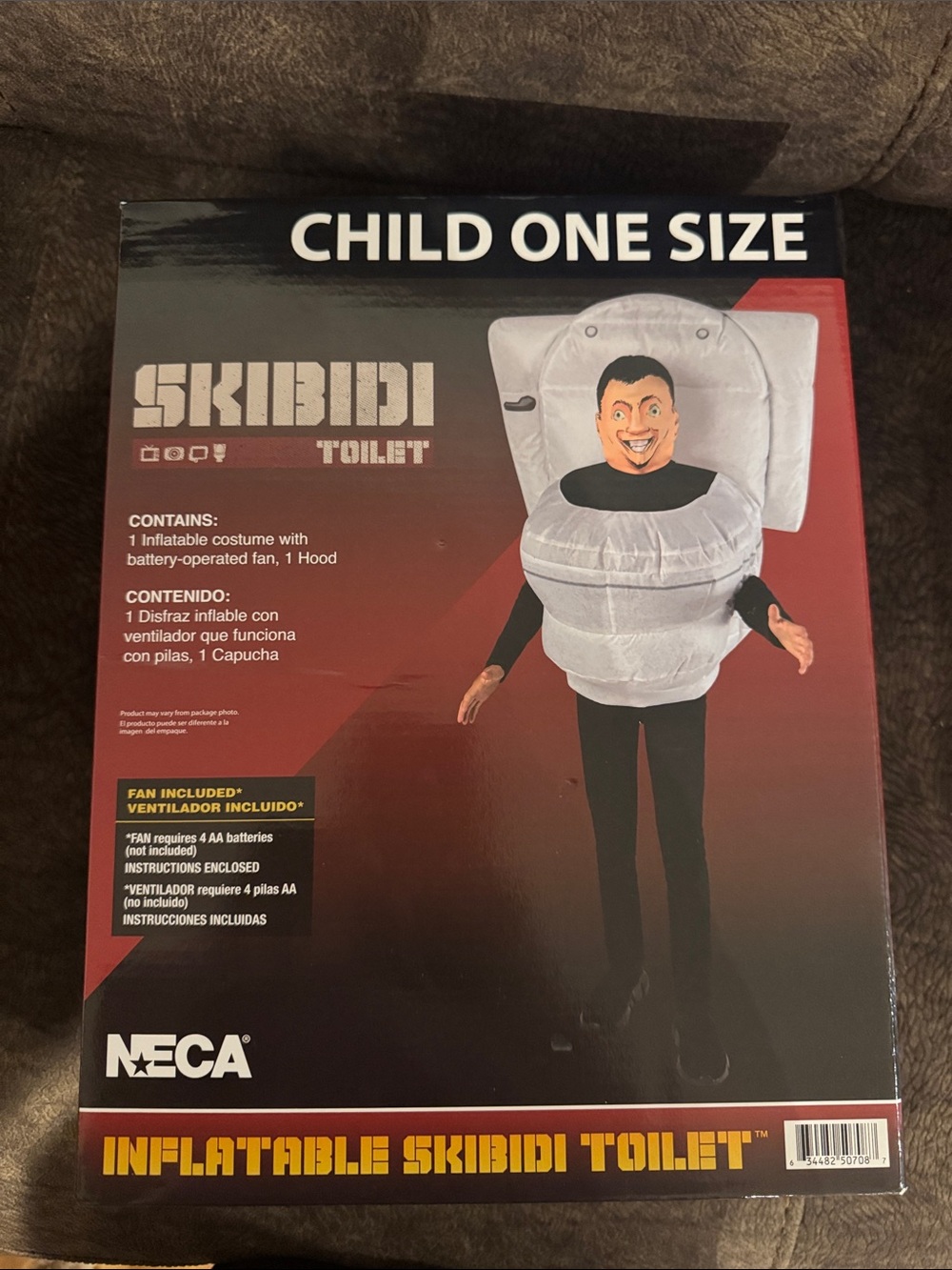 NECA Inflatable Skibidi Toilet Child Costume‎ - Gray & Black new